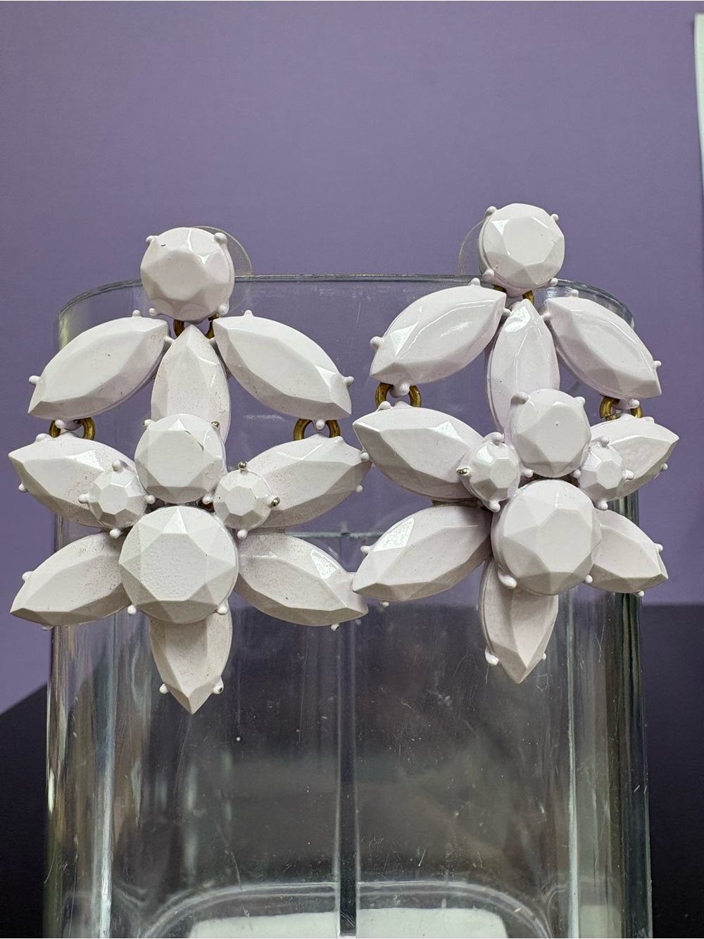 JCrew Floral Drop Earrings in Pale Lavender